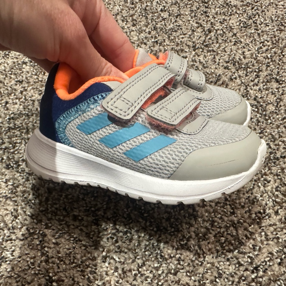 Adidas Kids' Sneakers in Gray, Blue, and Orange